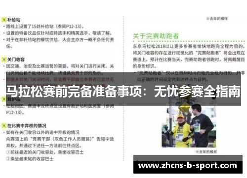马拉松赛前完备准备事项：无忧参赛全指南